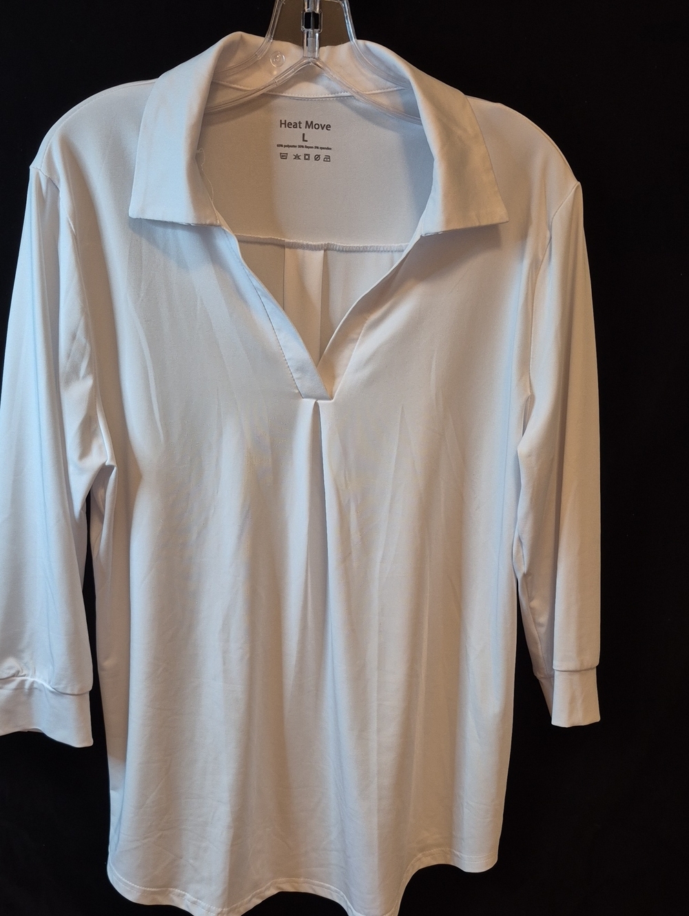 Heat Move White Shirt – Lightweight – Size Large – Soft & Comfortable